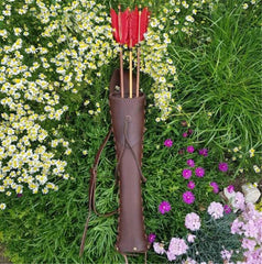 Medieval PU Leather Back Bow European Arrow Quiver Holder Stage Perform Props 07FC0E-D4 - KOEEK
