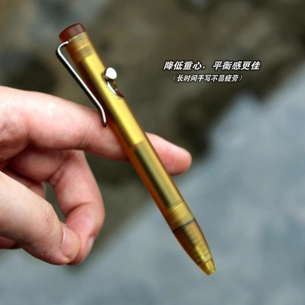 1 Piece ULTEM Made Bolt Pen with Titanium Pocket Clip Wring Pen Short Version 07FC0E-D4 - KOEEK