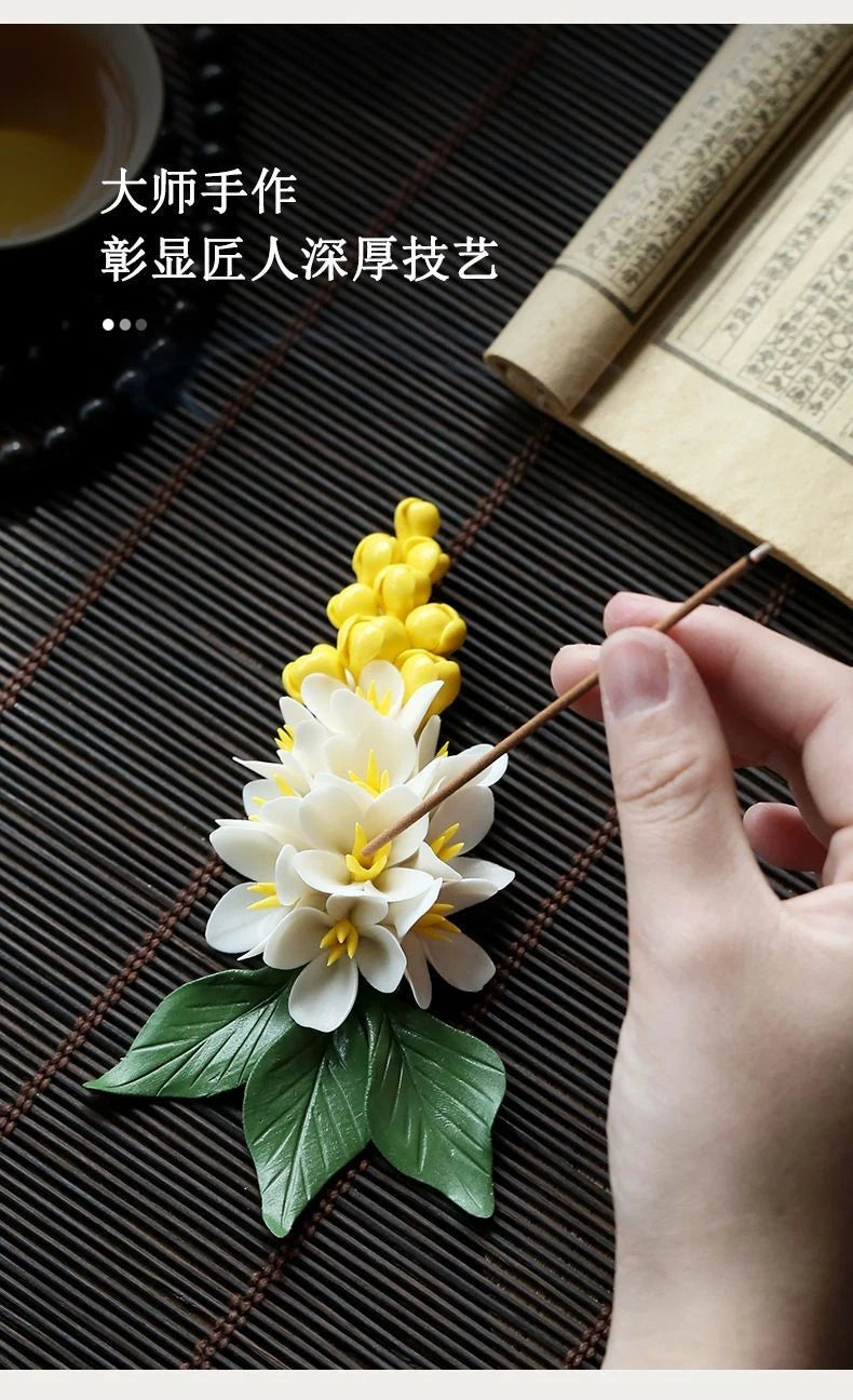 Handmade Ceramic Incense Holder Stick Incense Burner Tea Room Japanese Style 07FC0E-D4 - KOEEK