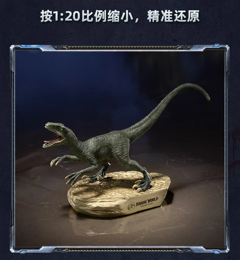 Official 1:20 Velociraptor Blue Brass Statue Figure Dinosaur Model Desktop Decor 07FC0E-D4 - KOEEK