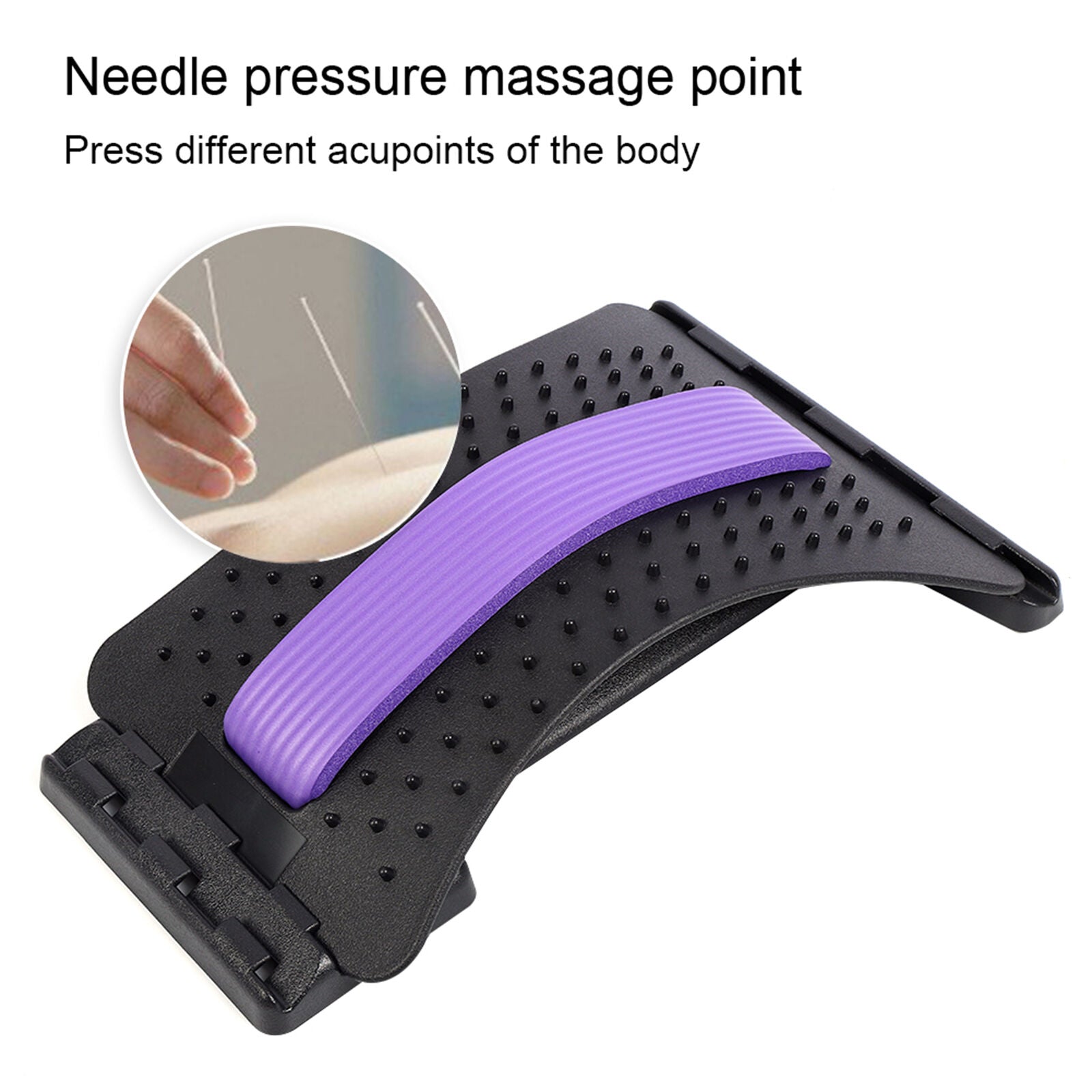 new Lumbar Massage Traction Pad Corrector Stretcher (Acupuncture Black+Purple) HGF koeek - KOEEK