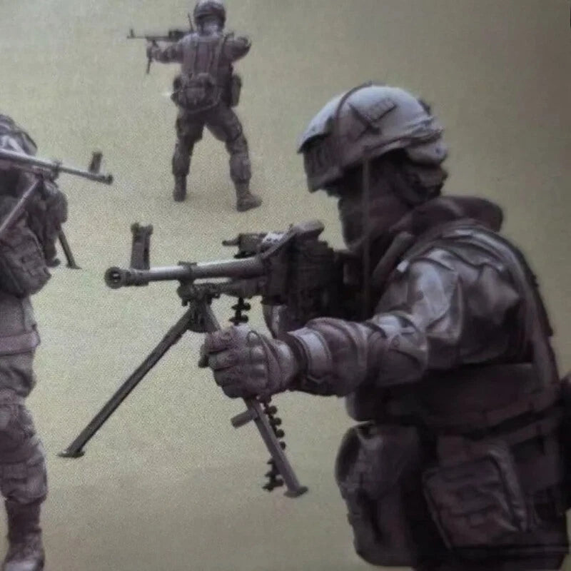 1/35 Resin Figure Model Kit Modern Infantry Machine Gunner Unassembled Unpainted 07FC0E-D4 - KOEEK