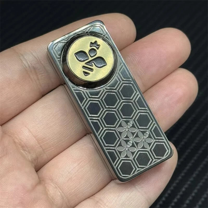 Hot Bee with Crown EDC Fidget Slider Stainless Steel Mechanical Push Fidget Toys 07FC0E-D4 - KOEEK