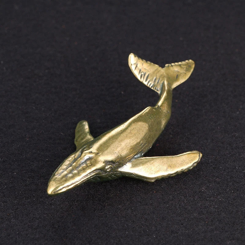 Pure Copper Whale Ornament Tea Pet Decoration 07FC0E-D4 - KOEEK