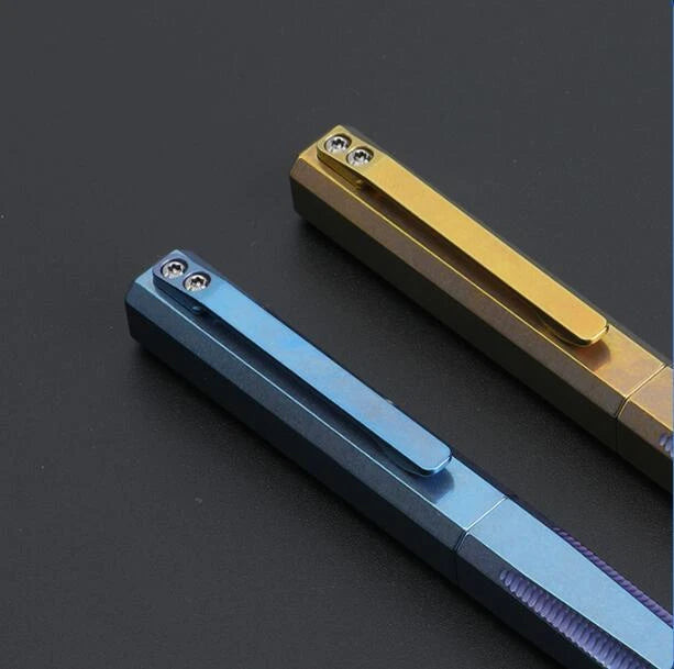 Titanium Ball Point Pen Ballpoint Gel Pen EDC Pocket Broken Window Tool 07FC0E-D4 - KOEEK