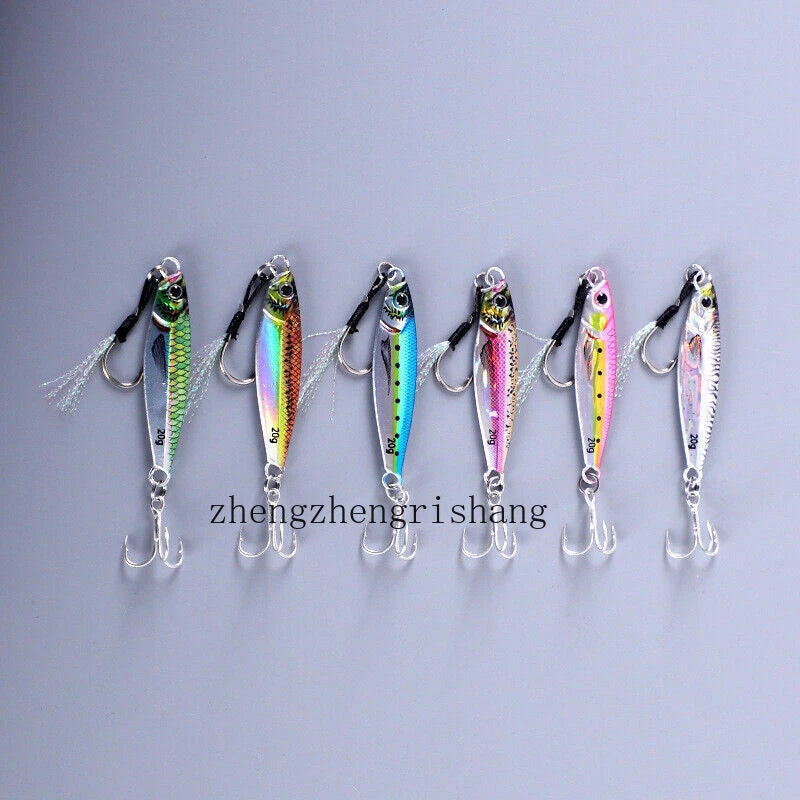 6PCS Metal Jigs Offshore Micro Butterfly Fishing Lure For Tuna Snapper 7g -80g 07FC0E-D4 - KOEEK