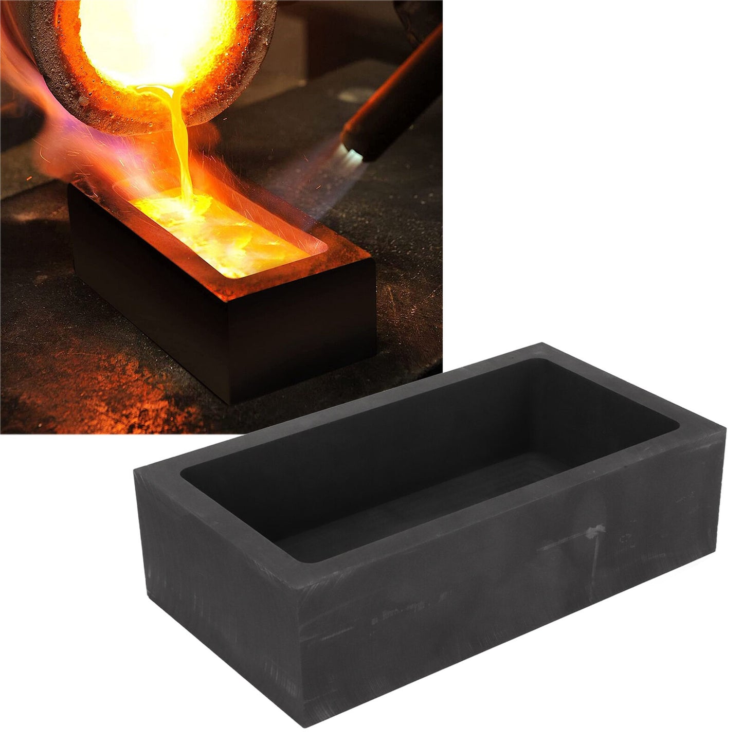 ny Graphite Ingot Mold 20.9lb Kapasitet Grafittstøping Smeltebarre US