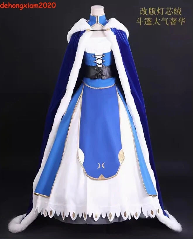 Fate/stay Night Altria Pendragon Cosplay Saber Combat Anime Full Outfit Cloak 07FC0E-D4 - KOEEK
