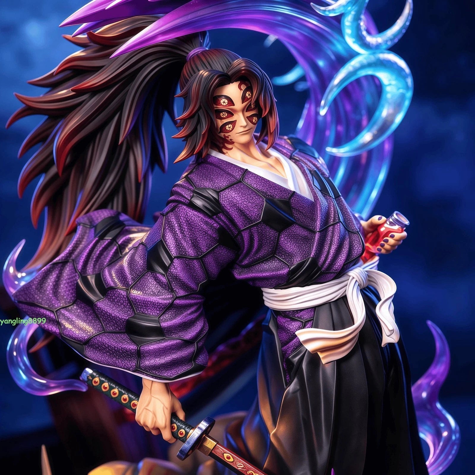 Demon Slayer Kokushibo Model PVC Figure Desk Decor Anime Toy Gift 25cm no Base 07FC0E-D4 - KOEEK