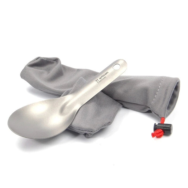 Titanium Spoon Spork Portable Ultralight Short Handle Camping Outdoor Tableware 07FC0E-D4 - KOEEK