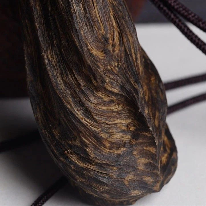 Vietnam Agarwood Pendant Natural Black Ky Nam Old Wood Carved Necklace 07FC0E-D4 - KOEEK