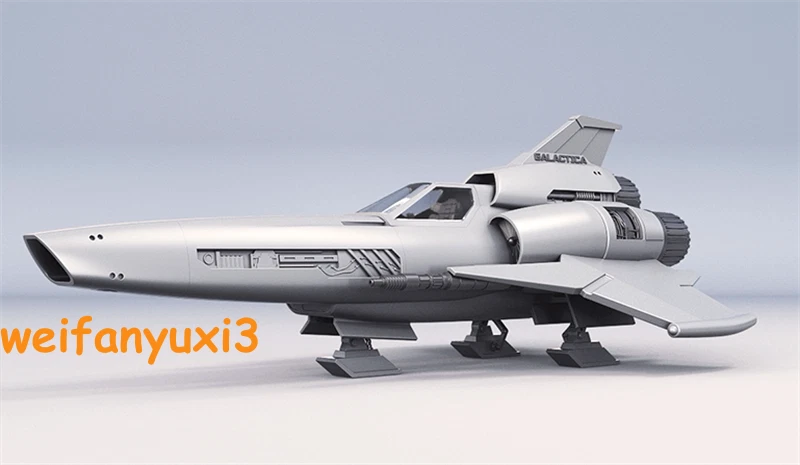 1:32 Battlestar Galactica Viper MK II fighter jet Model Kit W/base 3D Printing 07FC0E-D4 - KOEEK