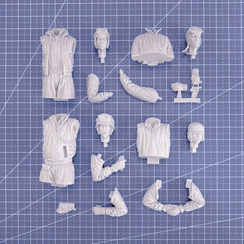 1/16 Resin Figure Model Kit WWII US Tank Crew 4 Figures Unassembled Unpainted 07FC0E-D4 - KOEEK