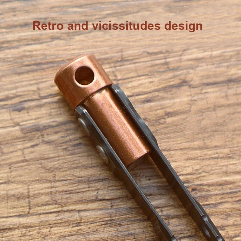 EDC Titanium + Red-copper CNC Tweezers Portable Antiskid Outdoor Camping Tool 07FC0E-D4 - KOEEK