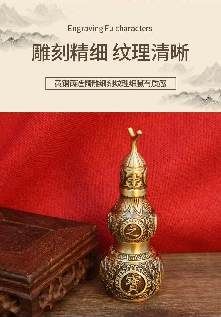 Brass Bagua Gourd With Lid Hollow Feng Shui Bedroom Home Decor Hanging Ornament 07FC0E-D4 - KOEEK