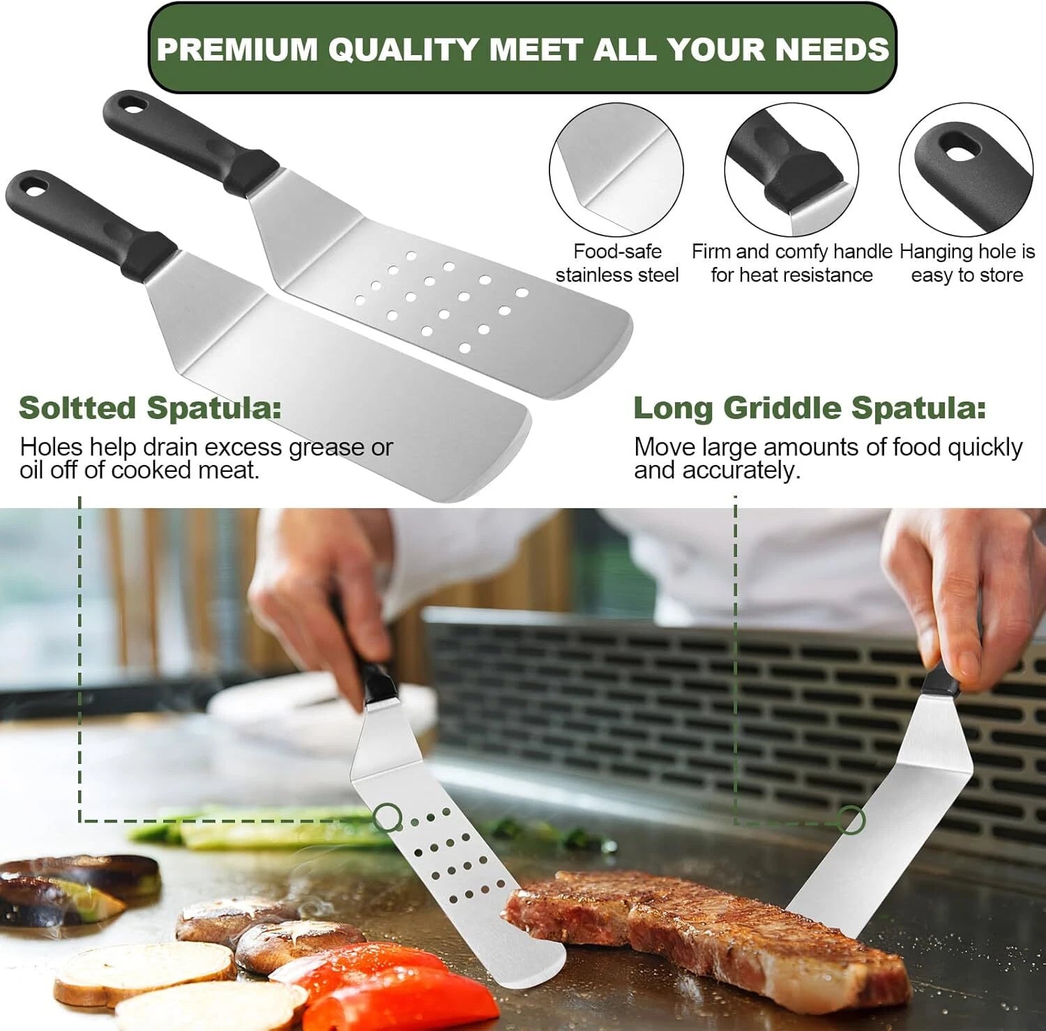 35PCS Griddle Accessories Kit, Flat Top Grill Accessories Set, Grill Spatula Set 07FC0E-D4 - KOEEK