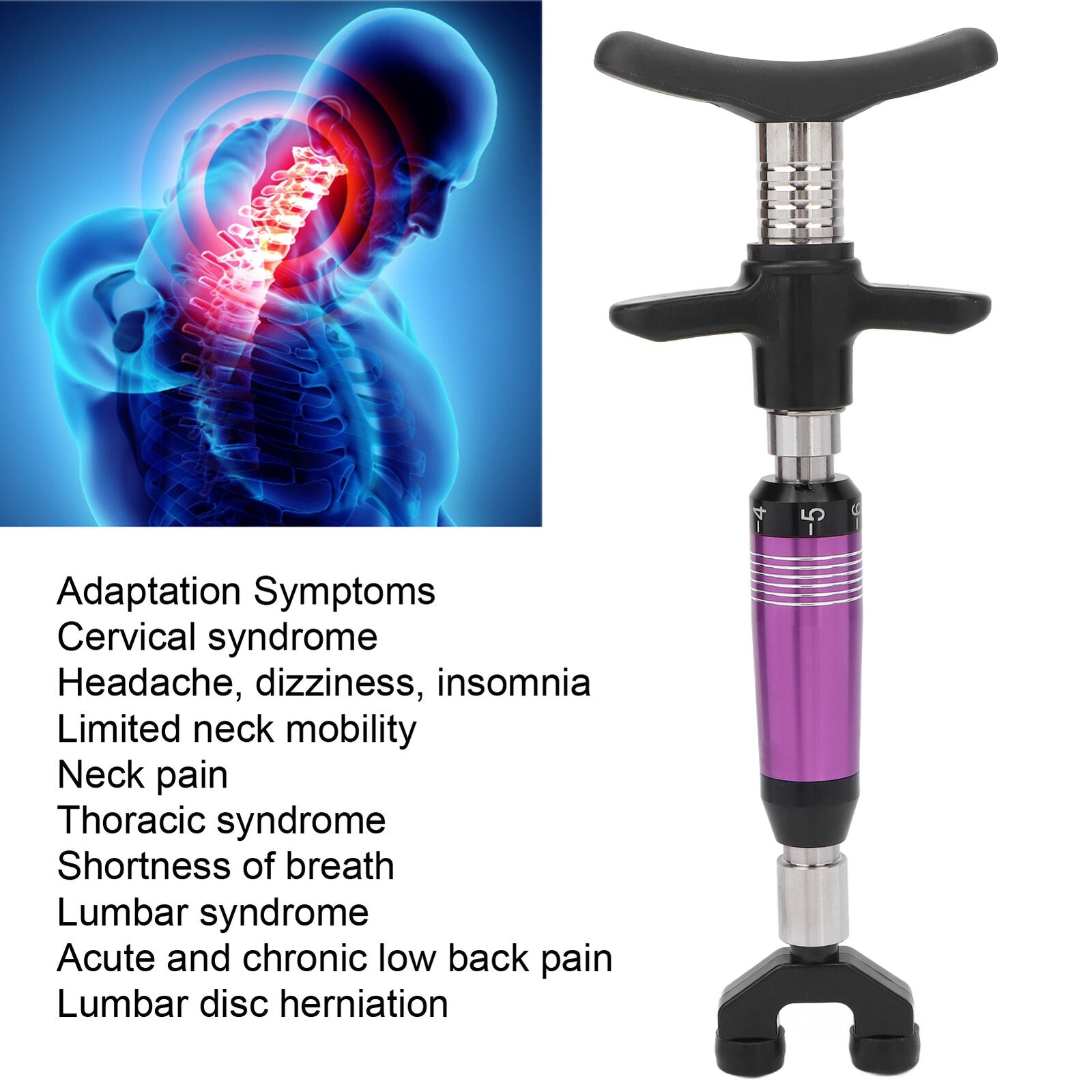 new Chiropractic Adjustment Correction Ergonomic Spine Massager(Purple ) HGF koeek - KOEEK