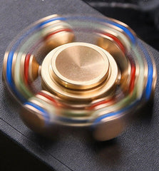 Brass Fidget 6 Point Hand Spinner Finger Gyro Toy EDC Focus Stress Reliever DIY 07FC0E-D4 - KOEEK
