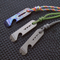 EDC Titanium Alloy Keychain Multi Tools Crowbar Pry Bar Portable Bottle Opener 07FC0E-D4 - KOEEK