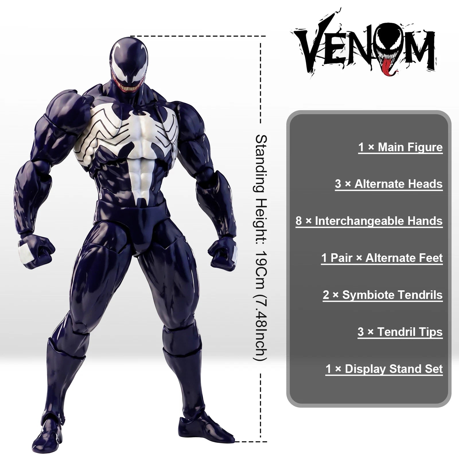 Mess Toys Venom Lethal Neighbor 1/12 Scale Symbiote Action Figure Toy MESS_TOYS - KOEEK