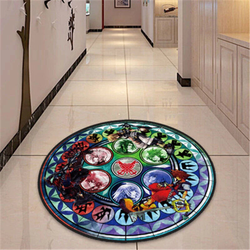 Kingdom Hearts Floor Rug Bedroom Doormat Non-slip Chair Mat Round/Square Carpet 07FC0E-D4 - KOEEK