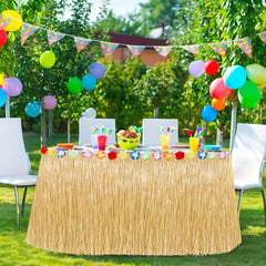 new Luau Party Decorations, Natural Hawaiian Grass Table Skirt, 1 Pack, Gold 07FC0E-D4 - KOEEK