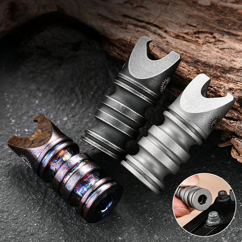EDC Titanium Multi Tool Bottle Opener Paracord Pendant Knife Bead Wrench Outdoor 07FC0E-D4 - KOEEK