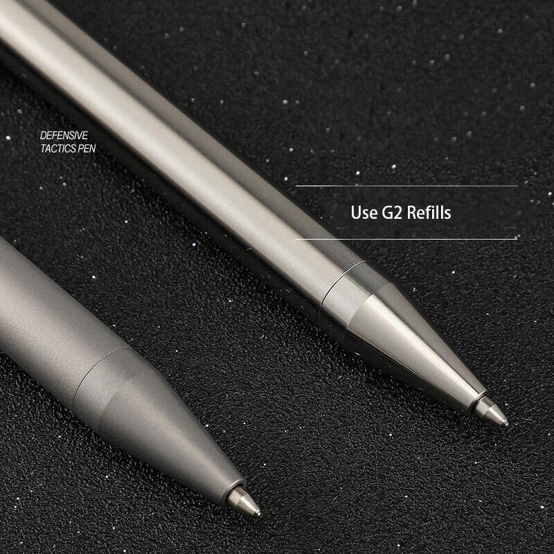 Titanium Alloy Push Button Ballpoint Mechanical Business Stationery Pen Tactical 07FC0E-D4 - KOEEK