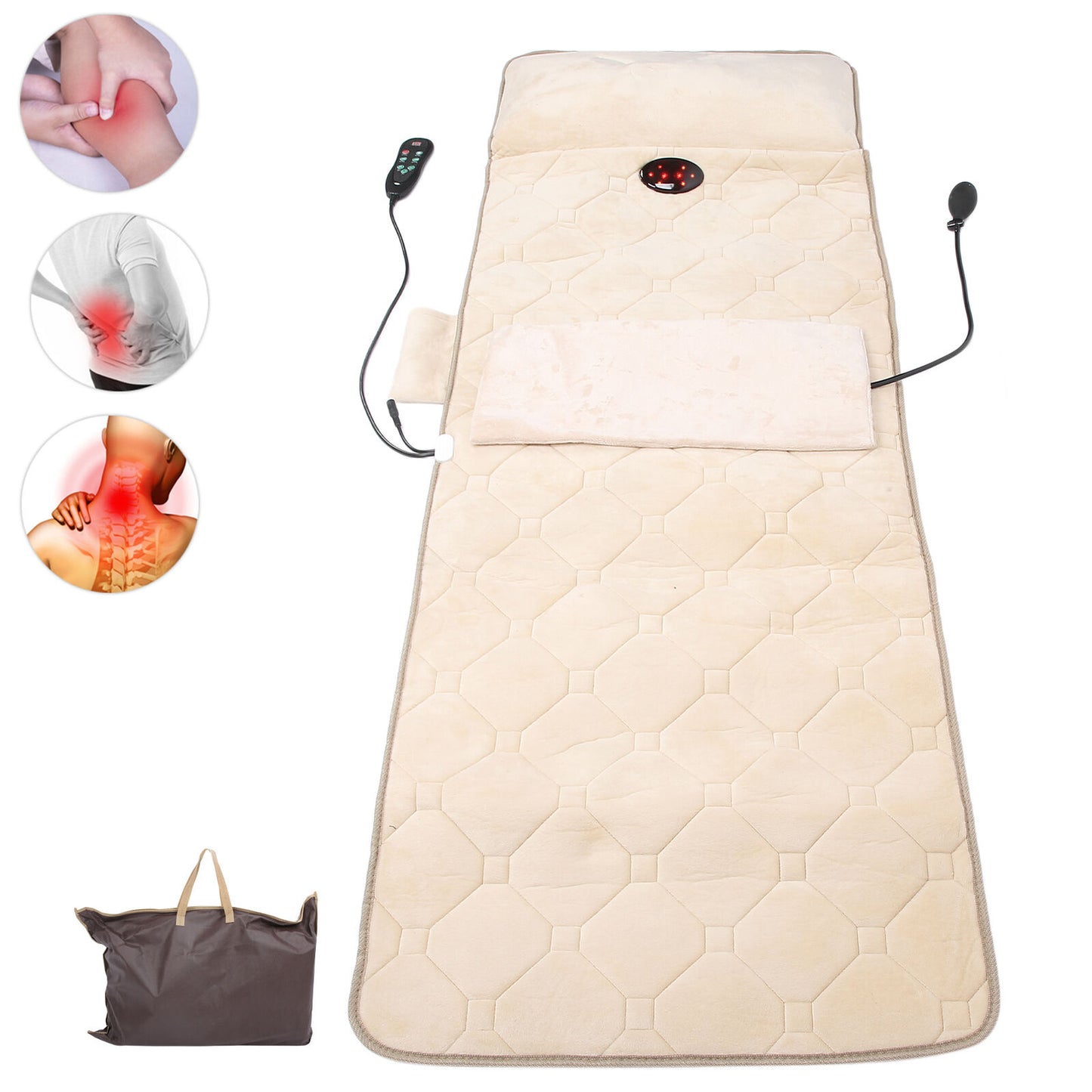 new Neck Shoulder Massage Mat Home Massage Mattress Beige (UK Plug )(UK Plug ) HGF koeek - KOEEK