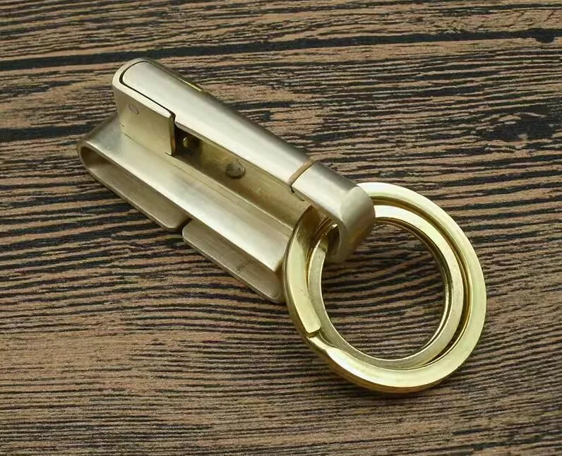 Solid Brass Belt Clip Belt Key Holder Keychains Keyrings, Fits Belt Width - 40mm 07FC0E-D4 - KOEEK