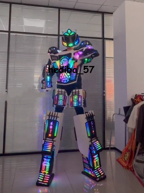 Glowing LED Robot Costume - Illuminated Cosplay For Dance & Parties DJ Part 07FC0E-D4 - KOEEK
