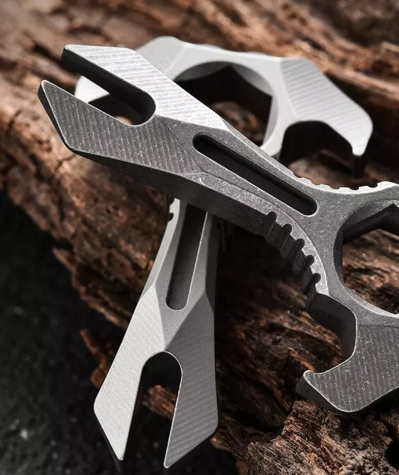 Titanium Alloy Pry Bar Crowbar Wrench Can Opener EDC Outdoor Portable Multi Tool 07FC0E-D4 - KOEEK
