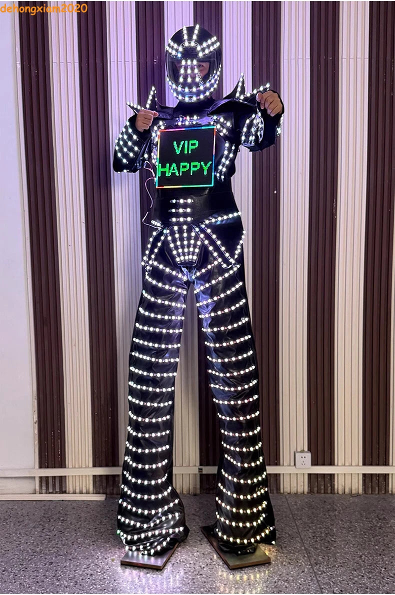 LED Stilts Robot Programming Costume Illuminated Dance Club Bar Clothes Suit 07FC0E-D4 - KOEEK