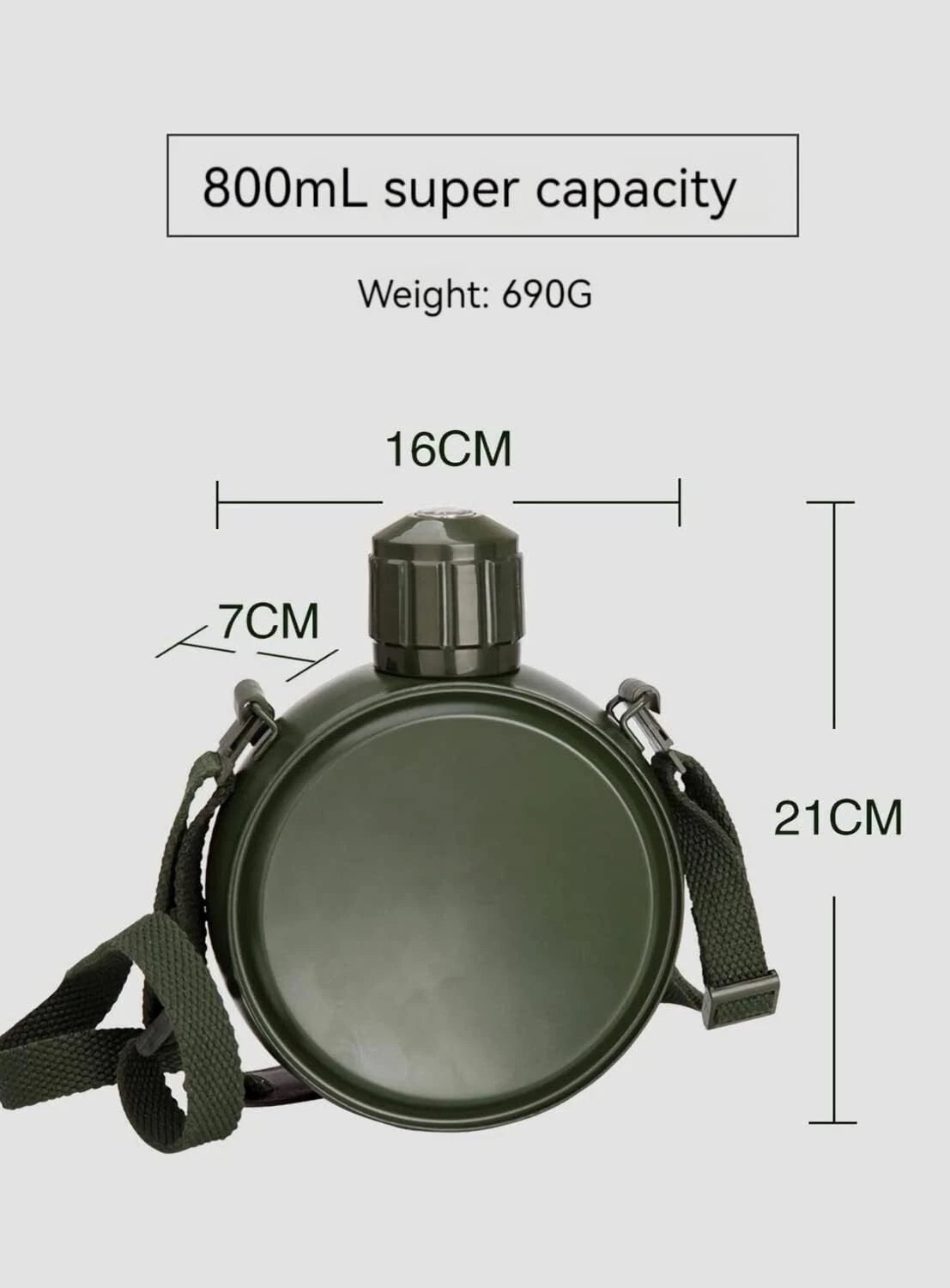 27oz Lightweight Insulated Canteen Stainless Steel Water Bottle with Compass 07FC0E-D4 - KOEEK