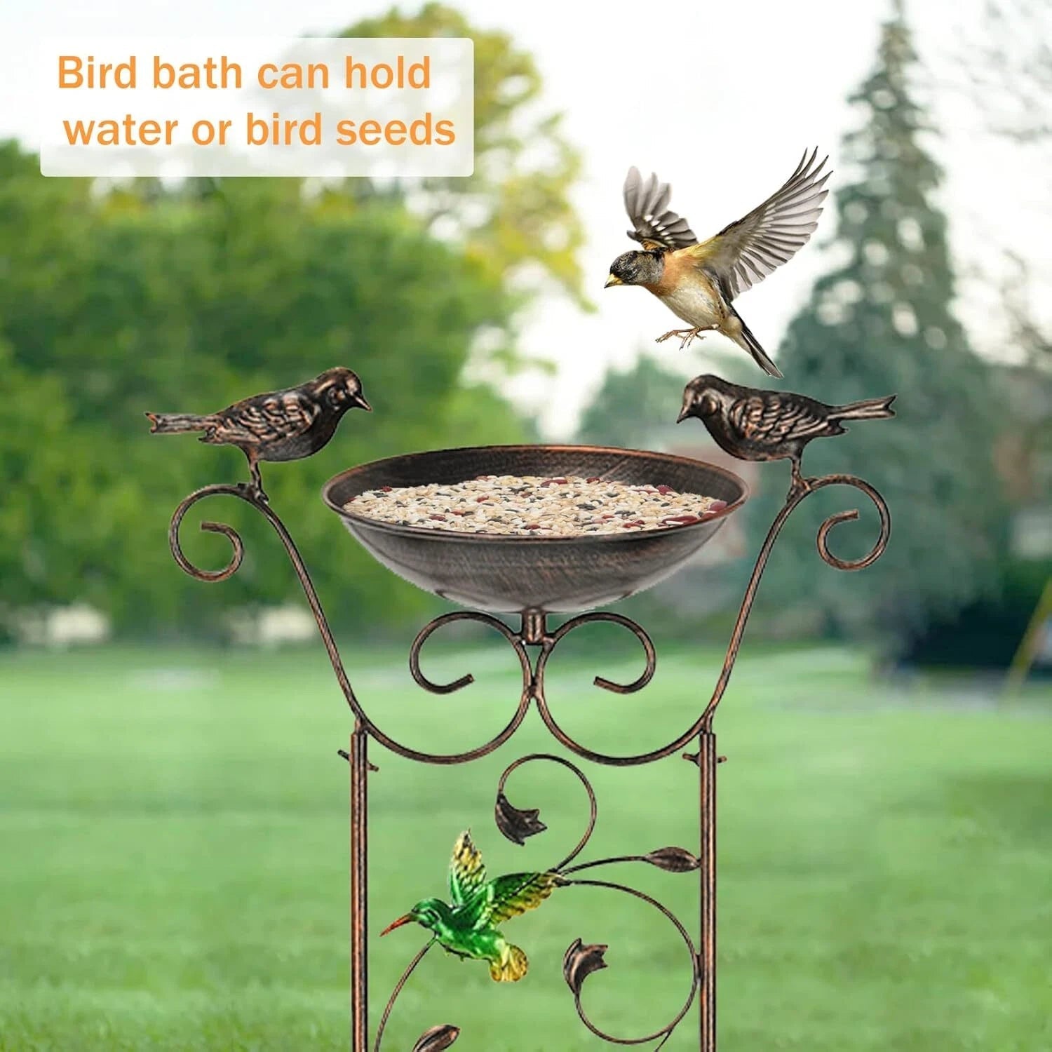 Garden Trellis Bird Bath Outdoor, 40 Inch Antique Iron Garden Plant Trellis 07FC0E-D4 - KOEEK