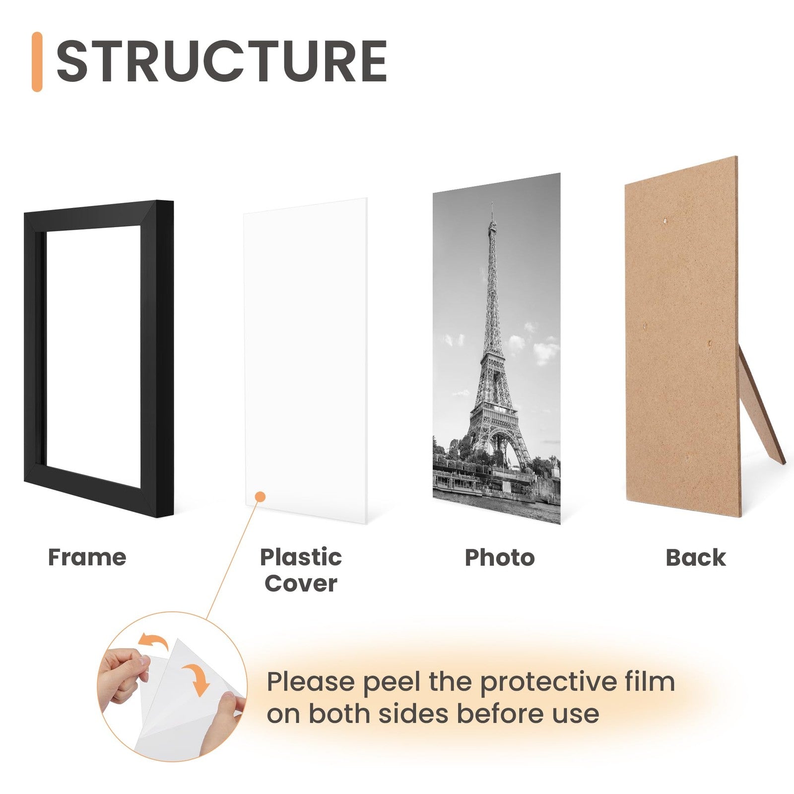 10 Pack Picture Frames Collage Wall Decor for Mounting or Tabletop Display, P...