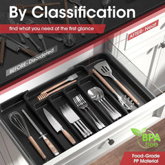 Silverware Organizer - Expandable Kitchen Drawer Organizer, Adjustable Utensil 07FC0E-D4 - KOEEK