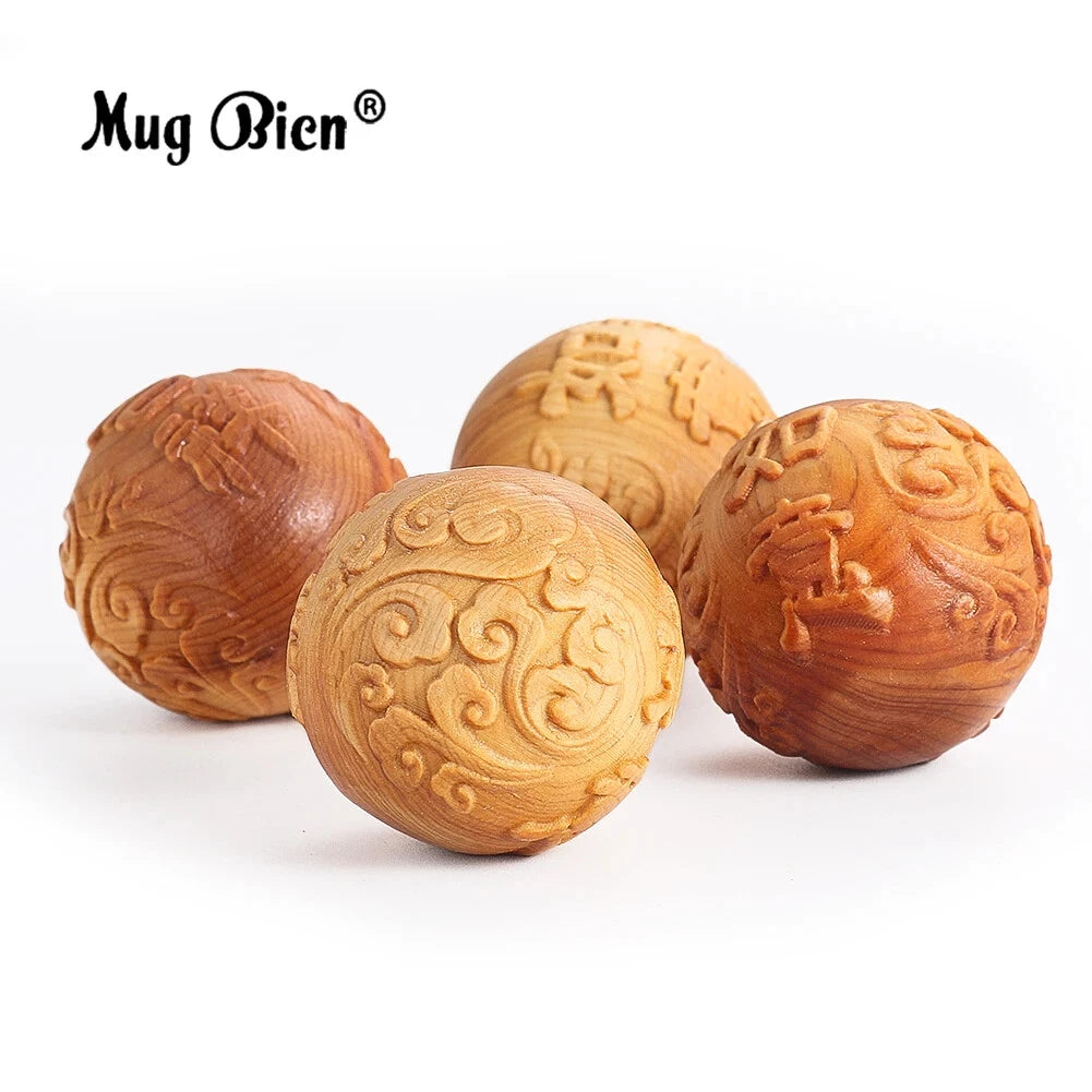 1PC Walnut Wooden Handball Finger Massage Fitness Ball Health Meditation 07FC0E-D4 - KOEEK