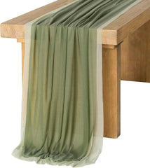 Sage Green & Campsite Chiffon Like Table Runner 30" x 120" (Set of 2) 07FC0E-D4 - KOEEK