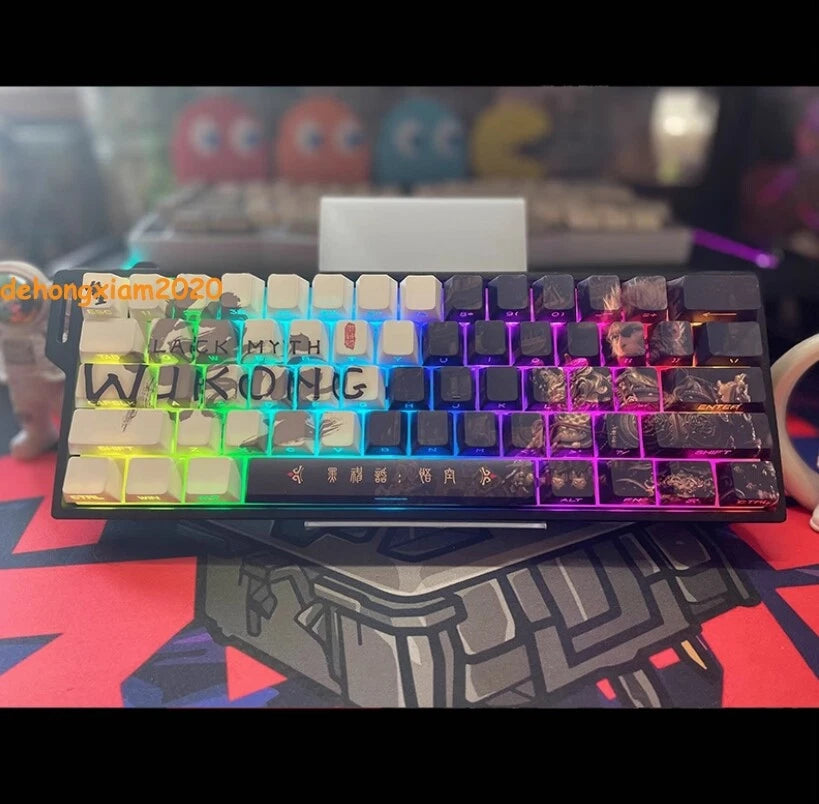 128Keys Black Myth: Wukong Theme PBT Cherry Keycaps for MX Mechanical Keyboard 07FC0E-D4 - KOEEK