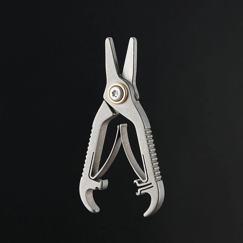 EDC Mini Titanium 1.89" Facial Hair Scissors + Beard Mustache Nose Hair Trimming 07FC0E-D4 - KOEEK