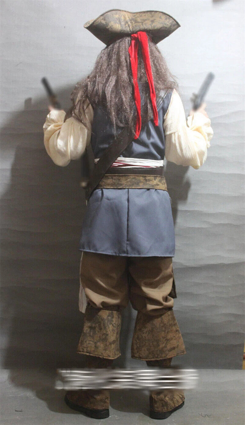 Cosplay Adult Jack Sparrow Costume Pirates of the Caribbean Outfits Halloween 07FC0E-D4 - KOEEK