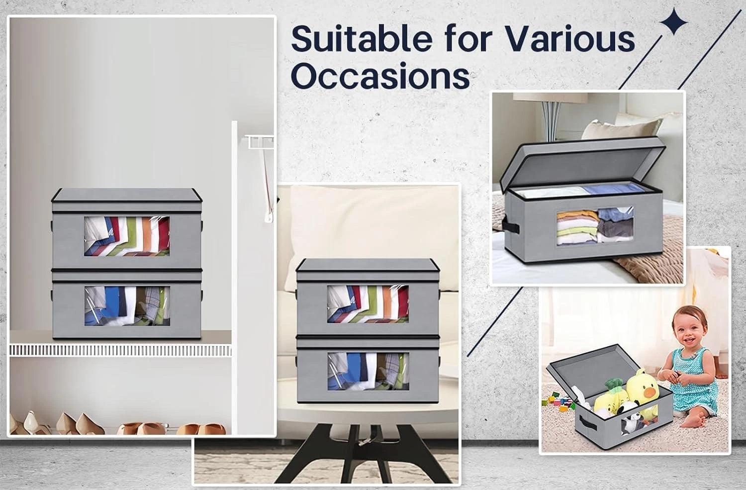 Stackable baseball cap storage box,2 wardrobe hat storage boxes,can hold 30 hats 07FC0E-D4 - KOEEK