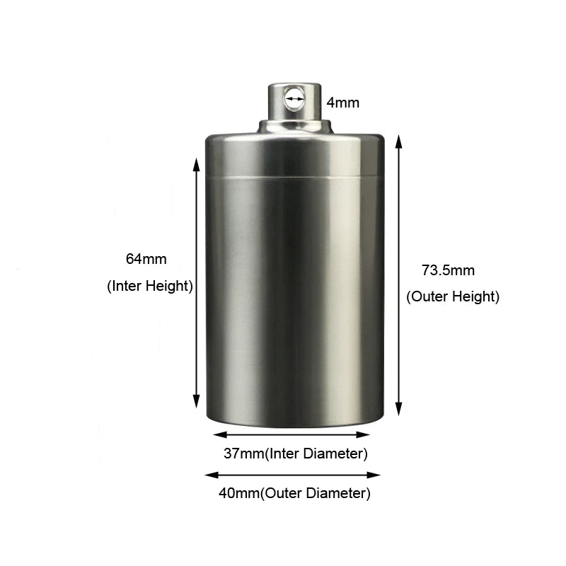 Stainless Steel Waterproof Tank EDC Survival Seal Container Pill Box Keychain 07FC0E-D4 - KOEEK