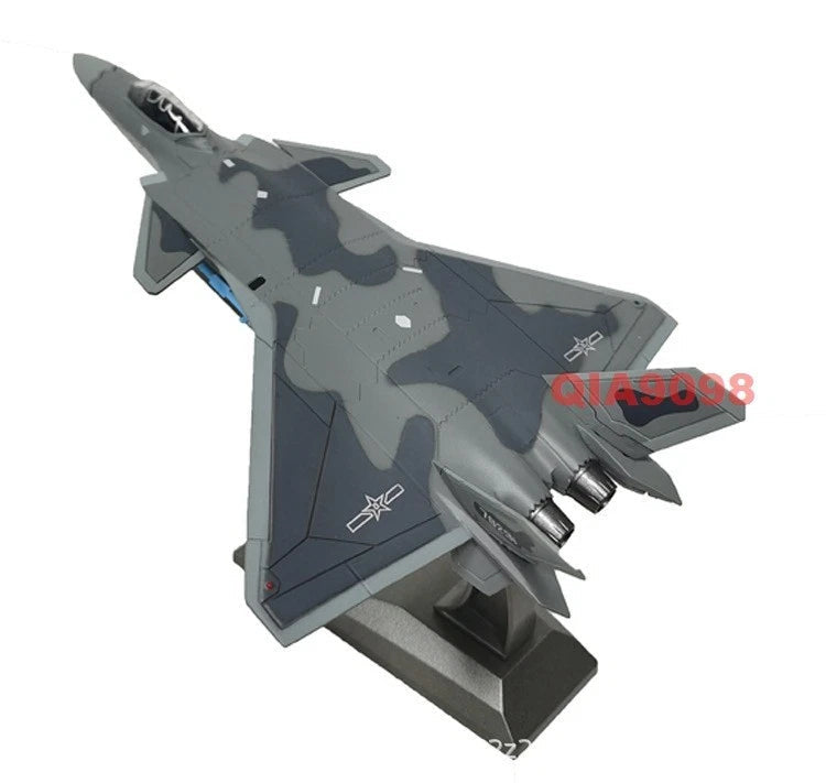 1/100 Scale Chinese PLA J-20 Stealth Fighter Aircraft Metal + Plastic Model 07FC0E-D4 - KOEEK