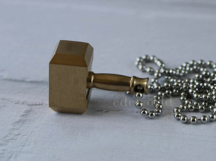 Brass Thor's Hammer Knife Pendant Bead Keychain Necklace Knapsack Ornament EDC 07FC0E-D4 - KOEEK