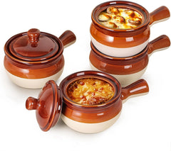 French Onion Soup Servers, Ceramic Soups with Handles, 18 OZ Servers for Cereal 07FC0E-D4 - KOEEK