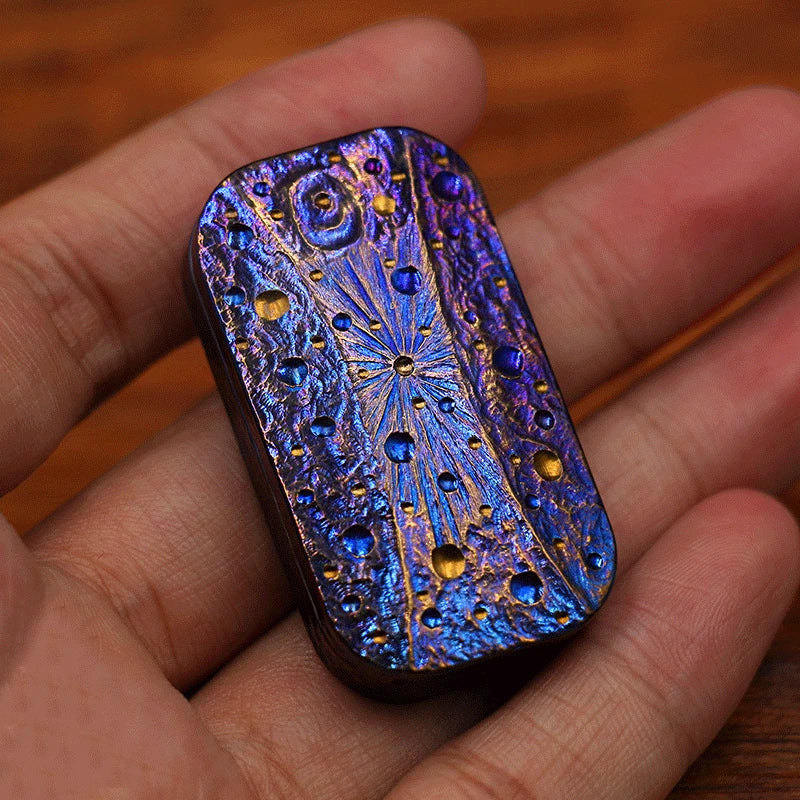 Small Click Solid Titanium Slider Push Card Hand Fidget Decompression EDC Toy 07FC0E-D4 - KOEEK