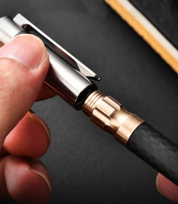 EDC Titanium Alloy Brass Pocket Ballpoint Pen Business Office Stationery Outdoor 07FC0E-D4 - KOEEK