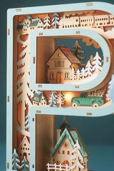 ANTHROPOLOGIE WONDERLAND SCENE MONOGRAM LETTER P CHRISTMAS HOLIDAY LIGHT UP ANTHROPOLOGIE - KOEEK